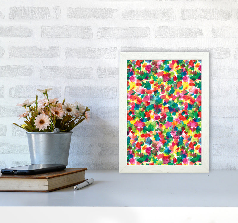Spring Colors Multicolored Abstract Art Print by Ninola Design A4 Oak Frame