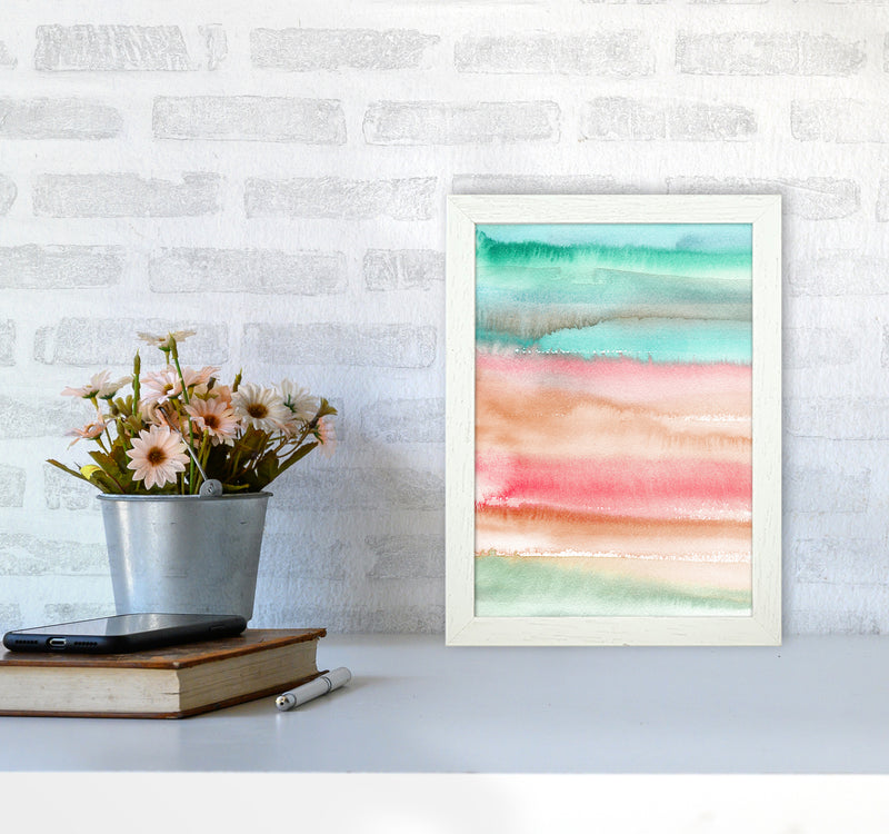 Gradient Watercolor Melon Abstract Art Print by Ninola Design A4 Oak Frame