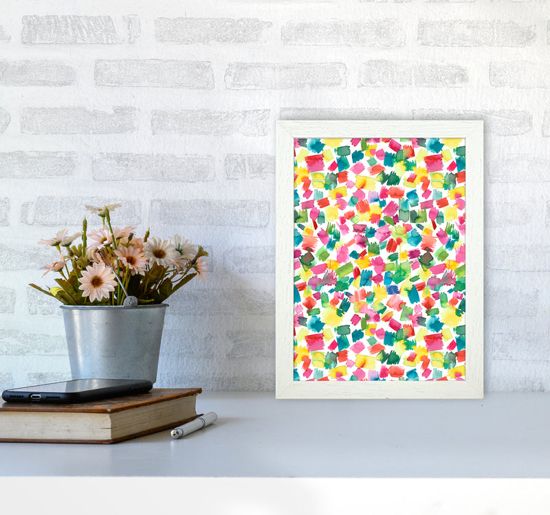 Abstract Spring Colorful Abstract Art Print by Ninola Design A4 Oak Frame