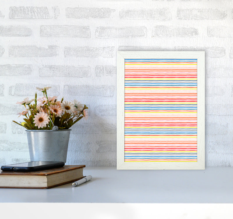 Marker Colorful Stripes Abstract Art Print by Ninola Design A4 Oak Frame