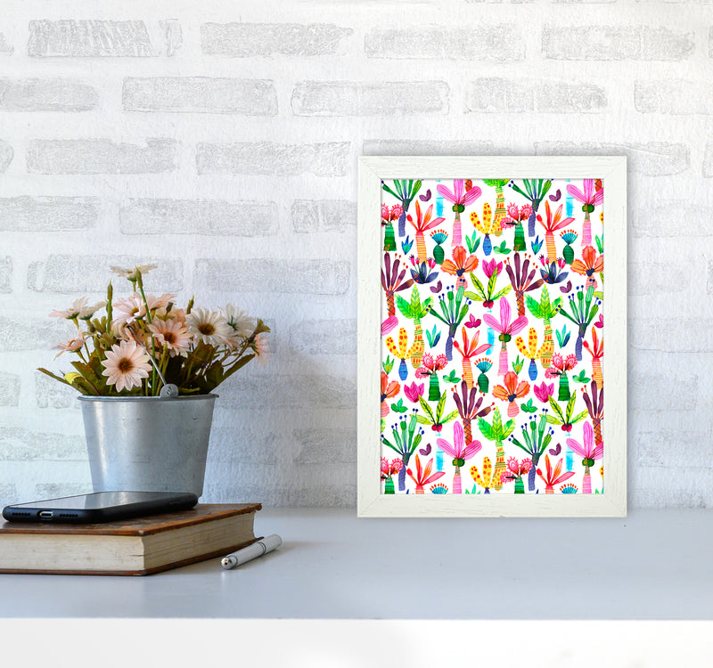 Palms Kids Garden Abstract Art Print by Ninola Design A4 Oak Frame