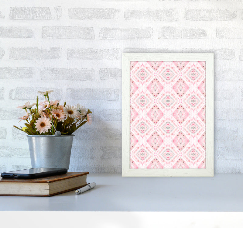 Boho Shibori Pink Abstract Art Print by Ninola Design A4 Oak Frame