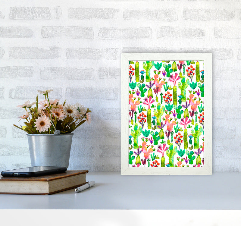 Cacti Garden Abstract Art Print by Ninola Design A4 Oak Frame