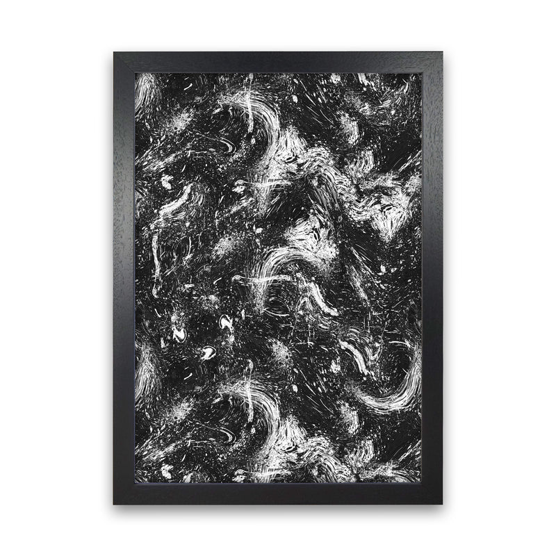 Abstract Dripping Painting Black White Abstract Art Print by Ninola Design Black Grain