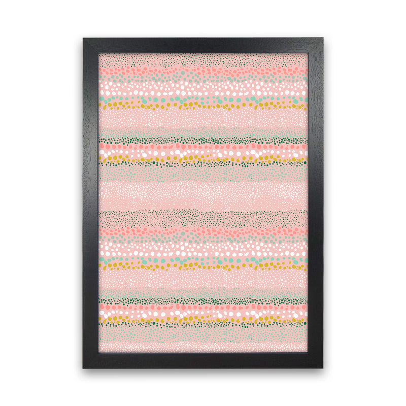 Little Textured Minimal Dots Pink Abstract Art Print by Ninola Design Black Grain