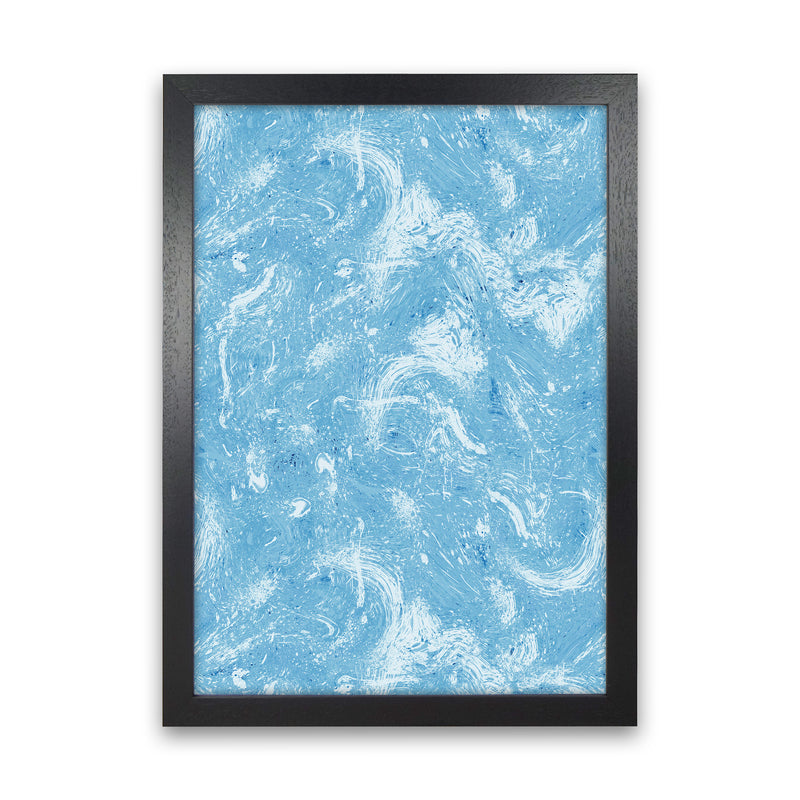 Abstract Dripping Painting Blue Abstract Art Print by Ninola Design Black Grain