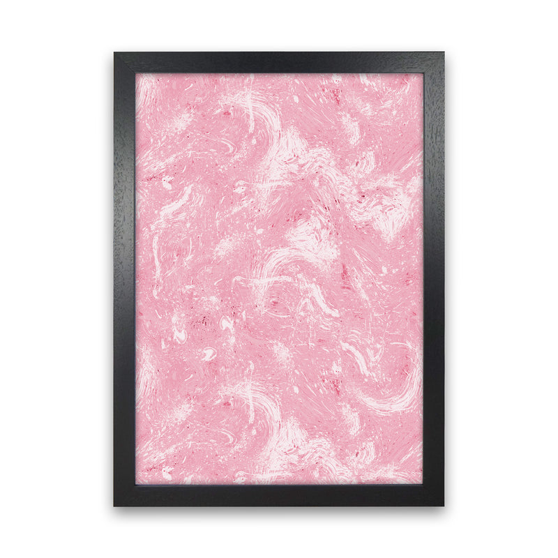 Abstract Dripping Painting Pink Abstract Art Print by Ninola Design Black Grain