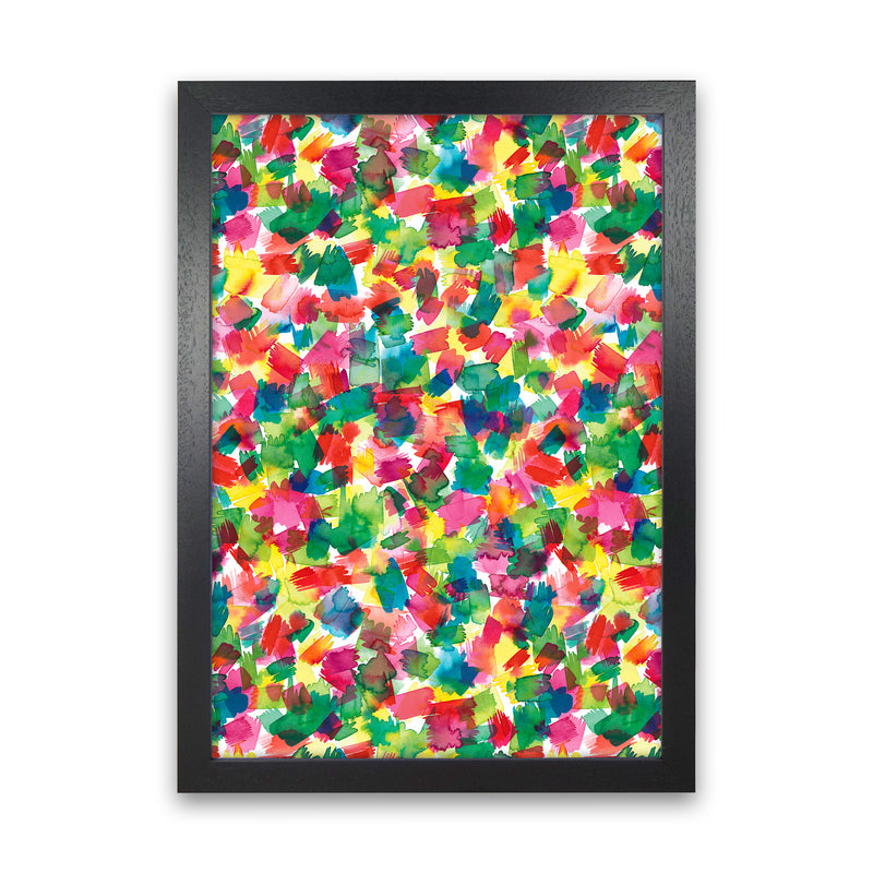 Spring Colors Multicolored Abstract Art Print by Ninola Design Black Grain