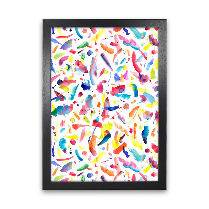Colorful Summer Flavours Abstract Art Print by Ninola Design Black Grain