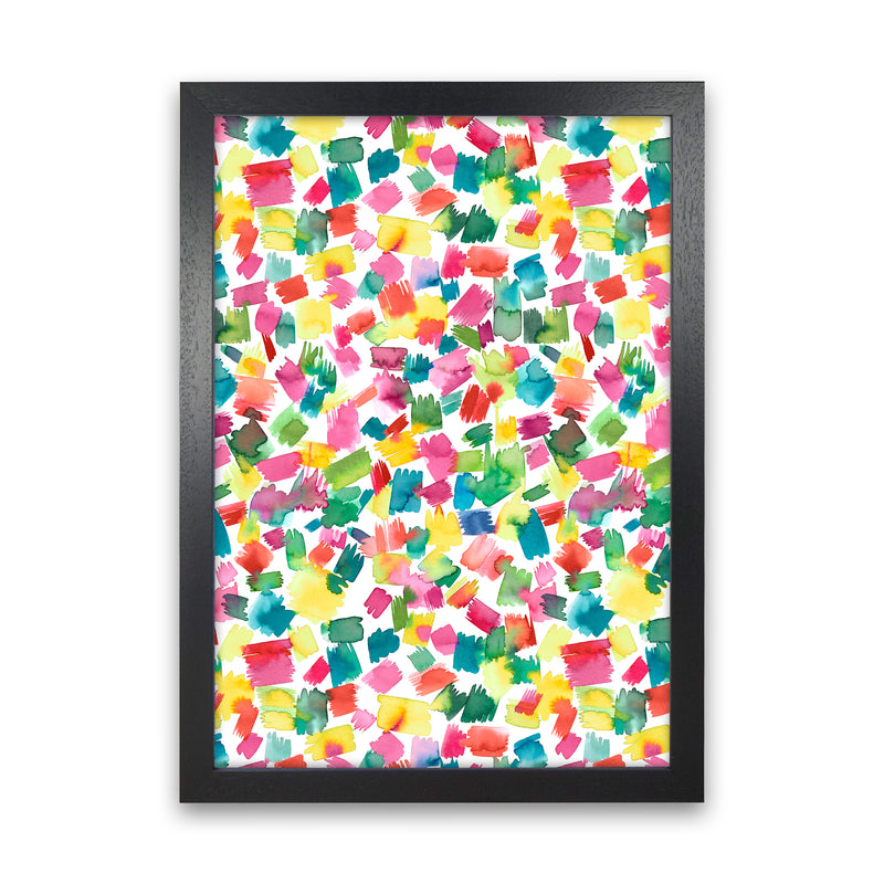 Abstract Spring Colorful Abstract Art Print by Ninola Design Black Grain