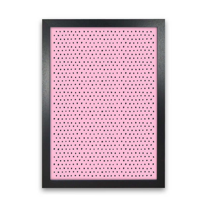 Artsy Dots Pink Abstract Art Print by Ninola Design Black Grain
