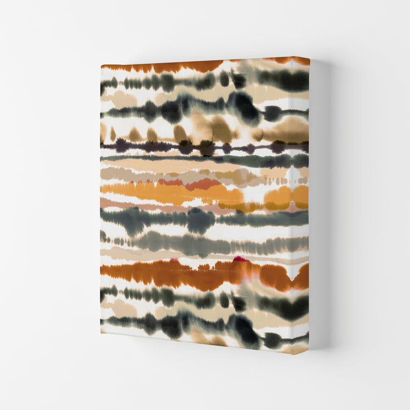 Soft Nautical Watercolor Lines Brown Abstract Art Print by Ninola Design Canvas