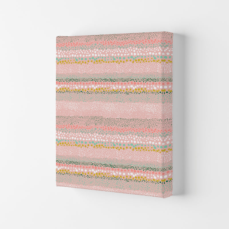 Little Textured Minimal Dots Pink Abstract Art Print by Ninola Design Canvas