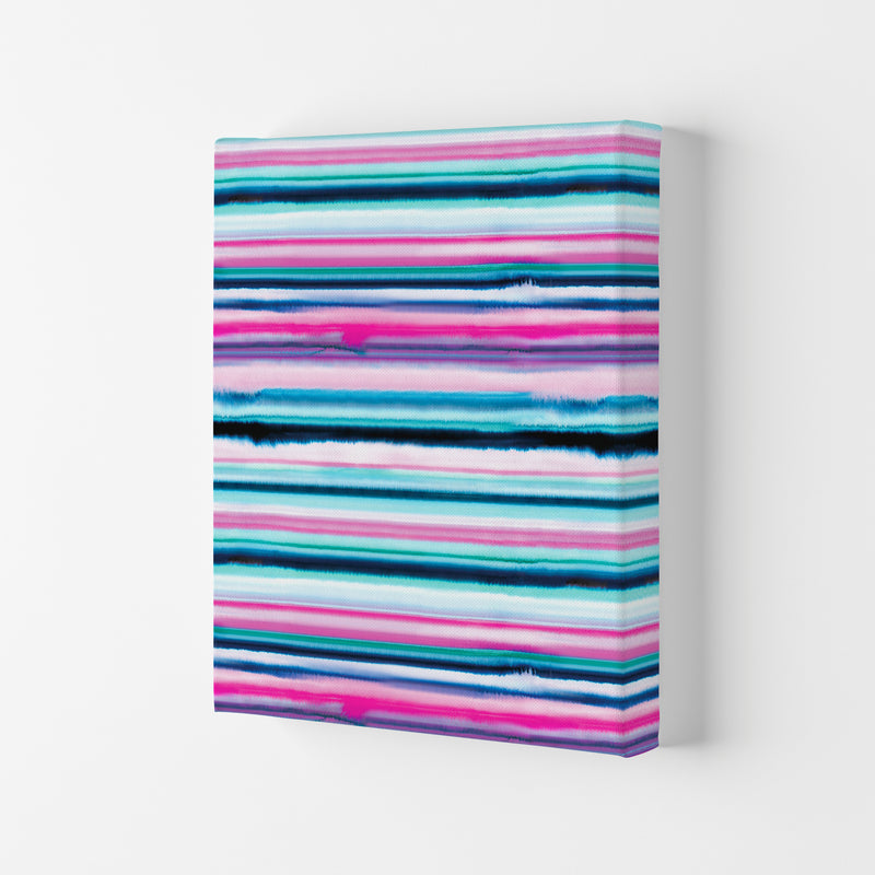 Degrade Stripes Watercolor Pink Abstract Art Print by Ninola Design Canvas