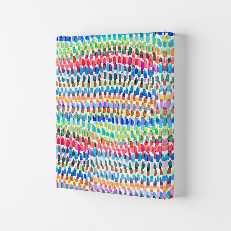 Artsy Strokes Stripes Colorful Abstract Art Print by Ninola Design Canvas