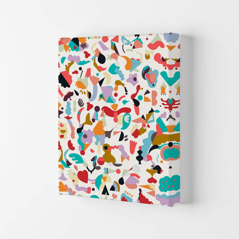 Dreamy Animal Shapes White Abstract Art Print by Ninola Design Canvas