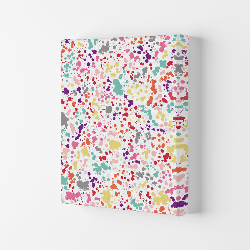 Splatter Dots Multicolored Abstract Art Print by Ninola Design Canvas