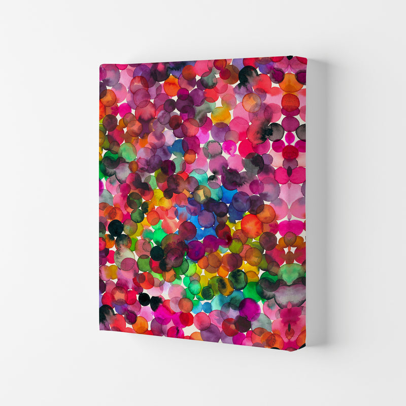 Overlapped Watercolor Dots Abstract Art Print by Ninola Design Canvas