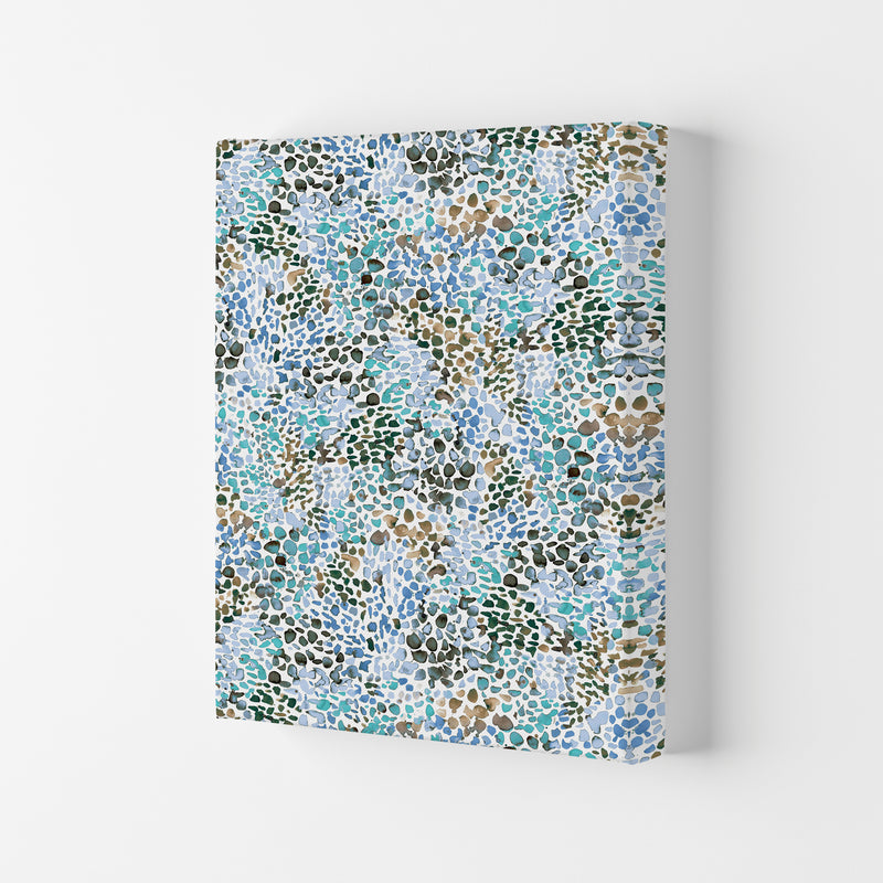 Speckled Watercolor Blue Abstract Art Print by Ninola Design Canvas