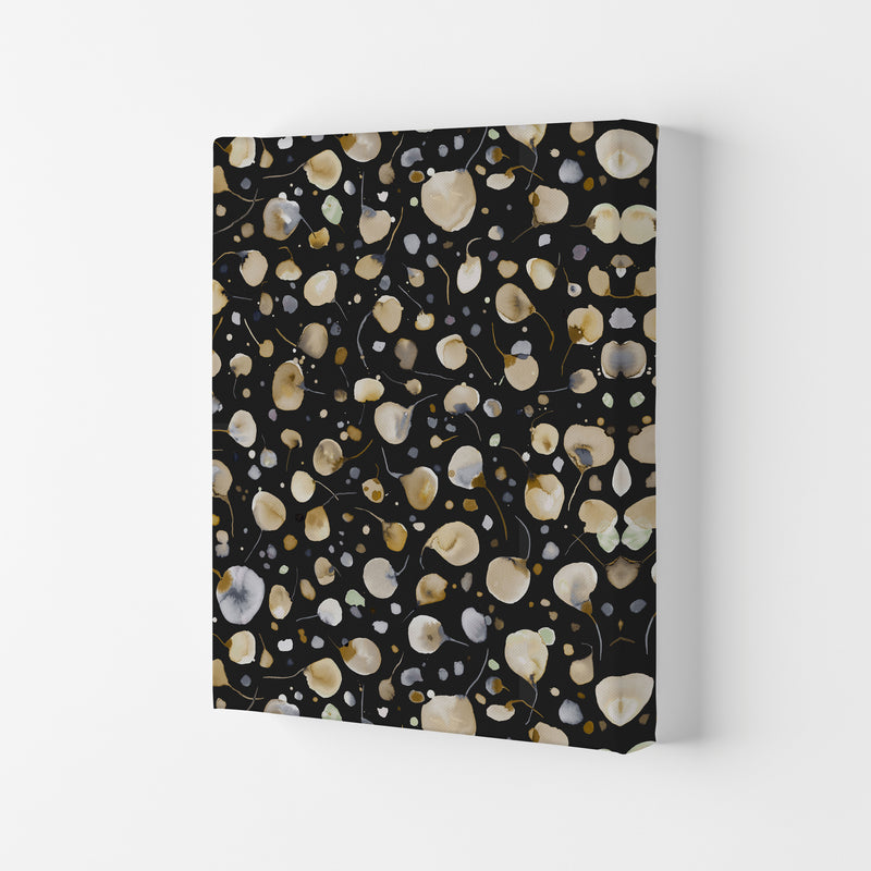 Flying Seeds Gold Silver Abstract Art Print by Ninola Design Canvas