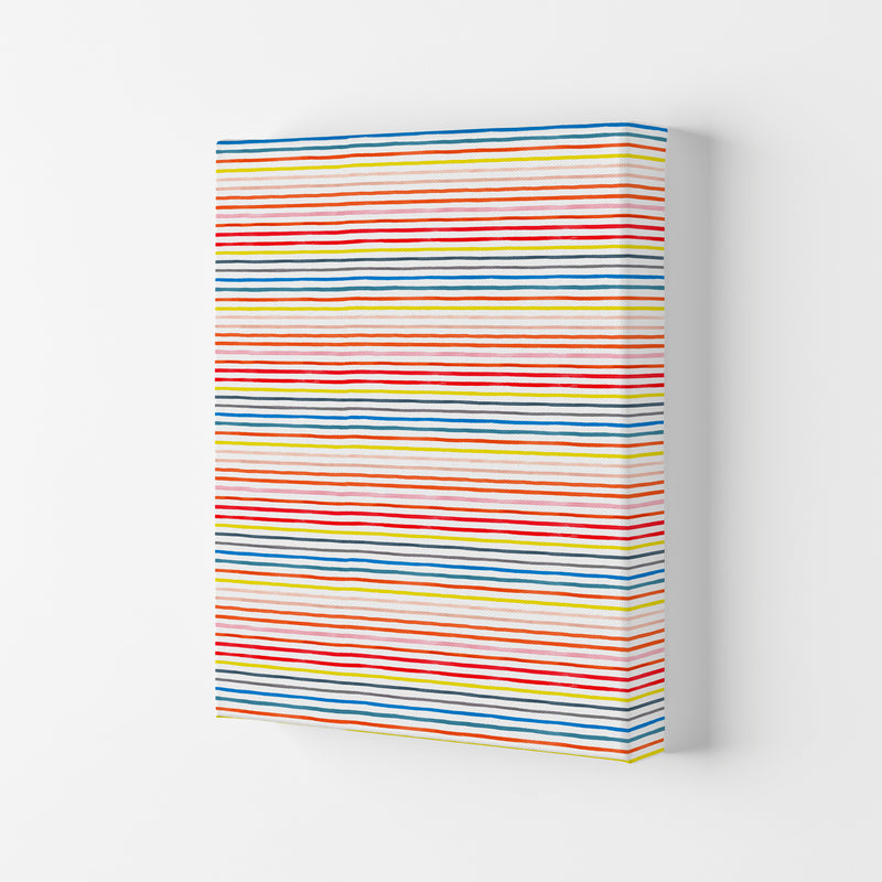 Marker Colorful Stripes Abstract Art Print by Ninola Design Canvas