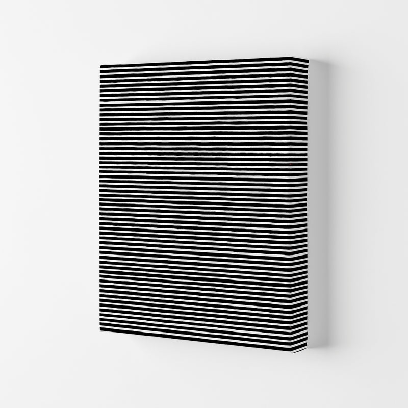 Marker Black Stripes Abstract Art Print by Ninola Design Canvas