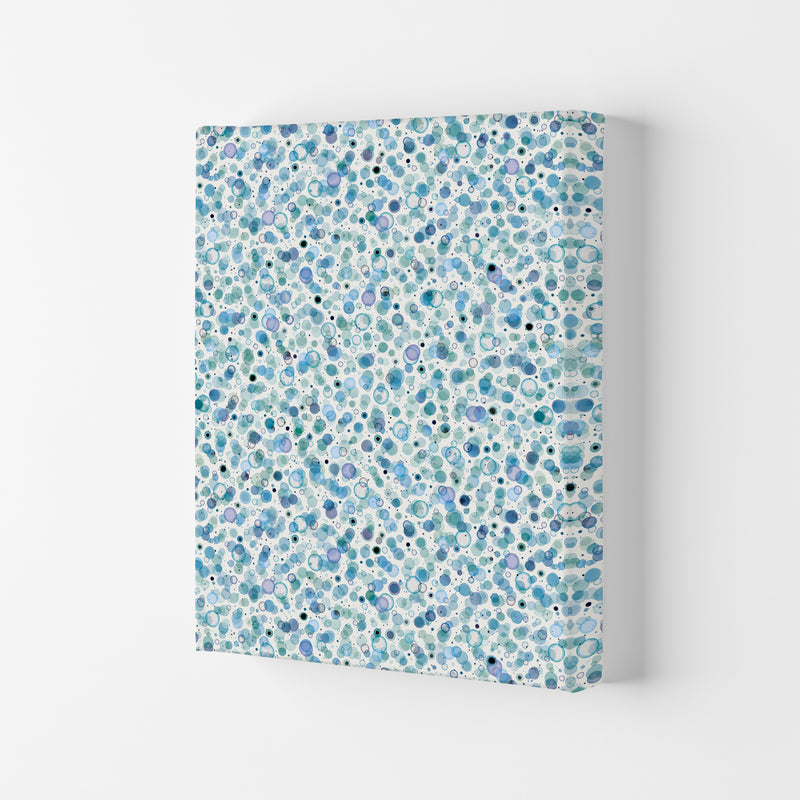 Cosmic Bubbles Blue Abstract Art Print by Ninola Design Canvas