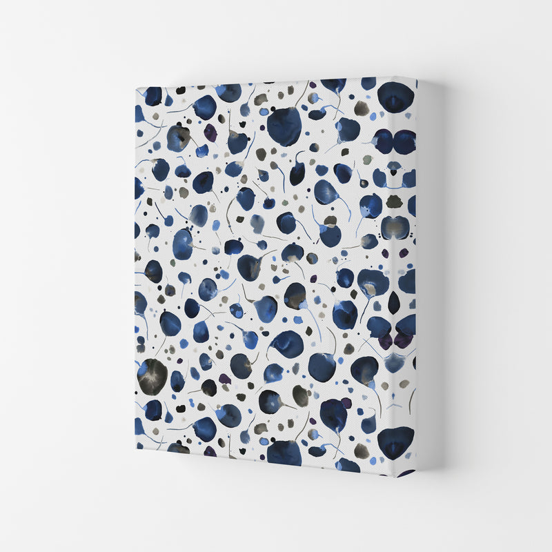 Flying Seeds Blue Abstract Art Print by Ninola Design Canvas