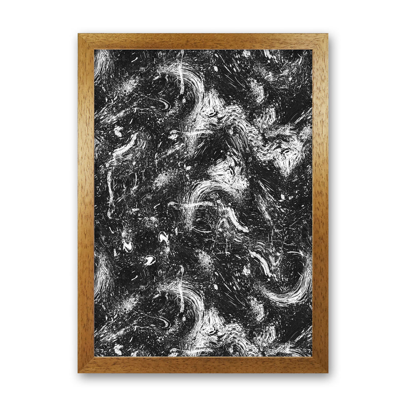 Abstract Dripping Painting Black White Abstract Art Print by Ninola Design Oak Grain