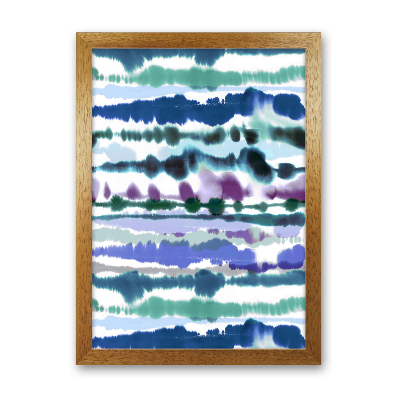 Soft Nautical Watercolor Lines blue Abstract Art Print by Ninola Design Oak Grain