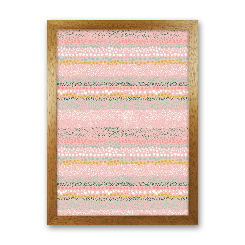 Little Textured Minimal Dots Pink Abstract Art Print by Ninola Design Oak Grain