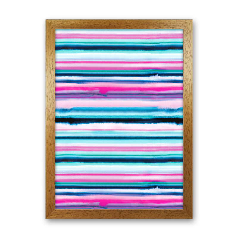 Degrade Stripes Watercolor Pink Abstract Art Print by Ninola Design Oak Grain