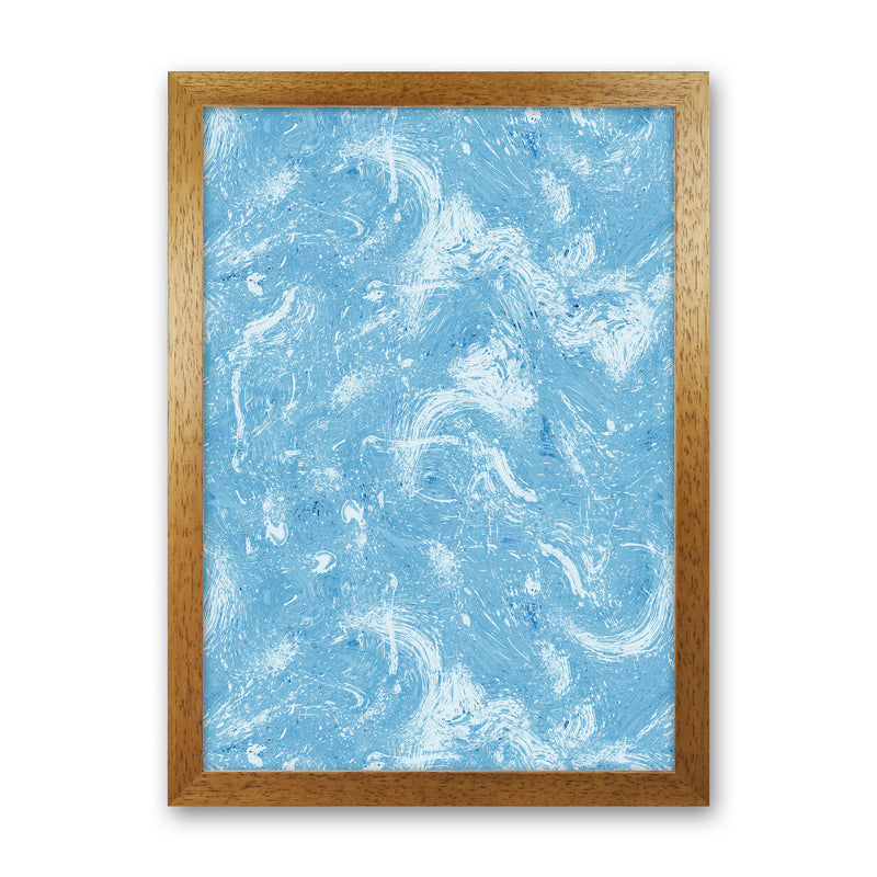 Abstract Dripping Painting Blue Abstract Art Print by Ninola Design Oak Grain