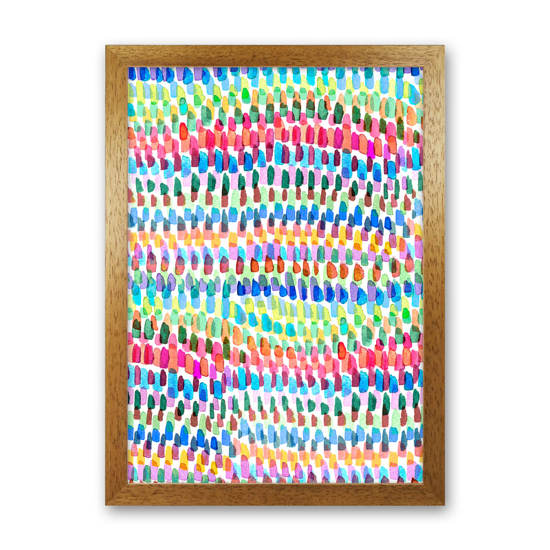 Artsy Strokes Stripes Colorful Abstract Art Print by Ninola Design Oak Grain