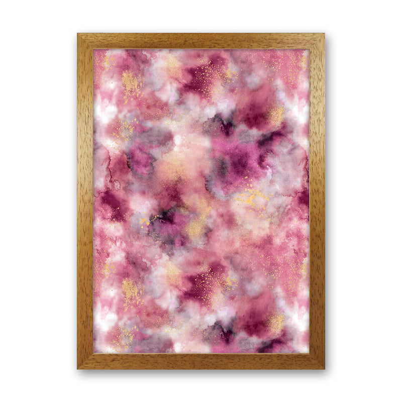 Smoky Marble Watercolor Pink Abstract Art Print by Ninola Design Oak Grain