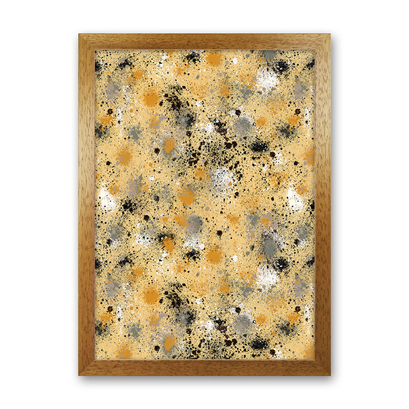 Ink Dust Splatter Yellow Abstract Art Print by Ninola Design Oak Grain
