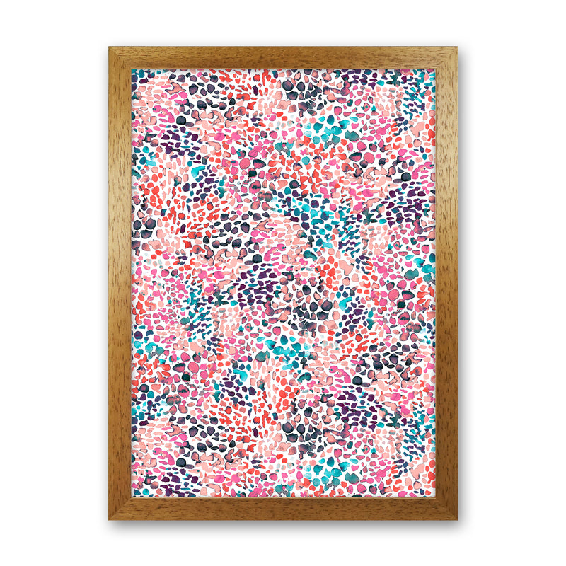 Speckled Watercolor Pink Abstract Art Print by Ninola Design Oak Grain