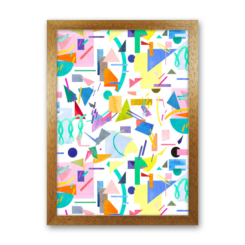 Geometric Collage Pop Abstract Art Print by Ninola Design Oak Grain