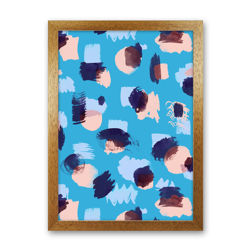 Abstract Stains Blue Abstract Art Print by Ninola Design Oak Grain