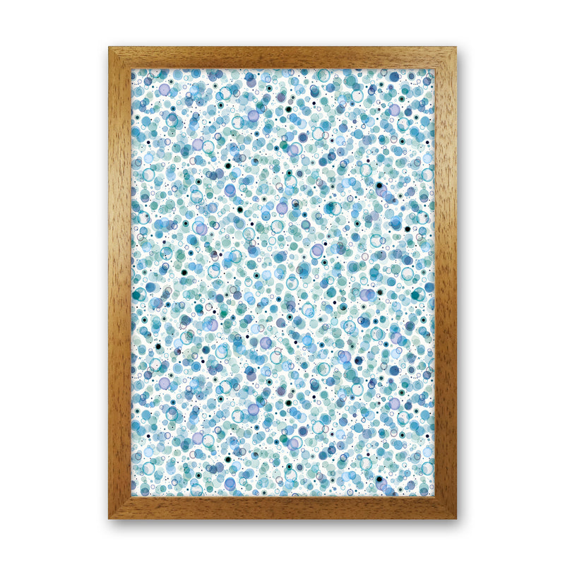 Cosmic Bubbles Blue Abstract Art Print by Ninola Design Oak Grain