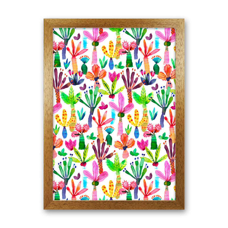 Palms Kids Garden Abstract Art Print by Ninola Design Oak Grain