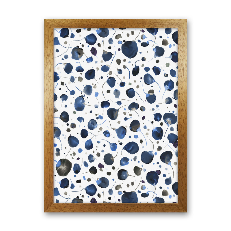 Flying Seeds Blue Abstract Art Print by Ninola Design Oak Grain