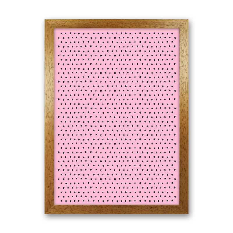 Artsy Dots Pink Abstract Art Print by Ninola Design Oak Grain