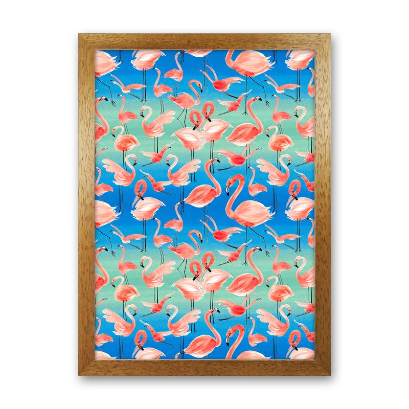 Flamingo Pink Abstract Art Print by Ninola Design Oak Grain