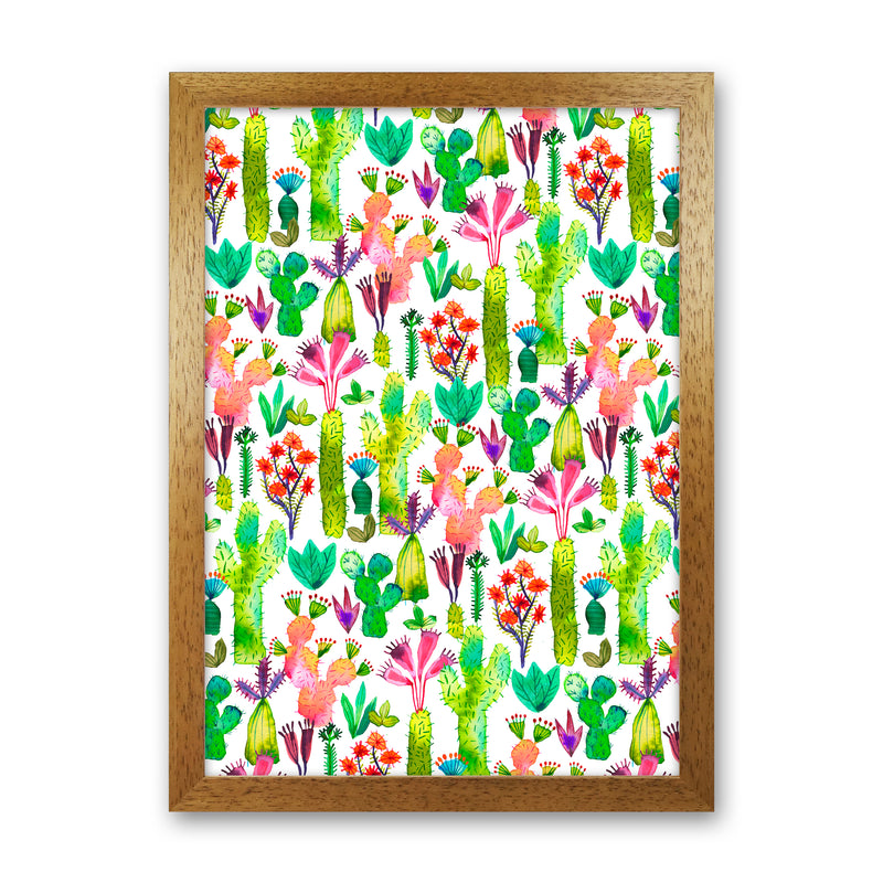 Cacti Garden Abstract Art Print by Ninola Design Oak Grain