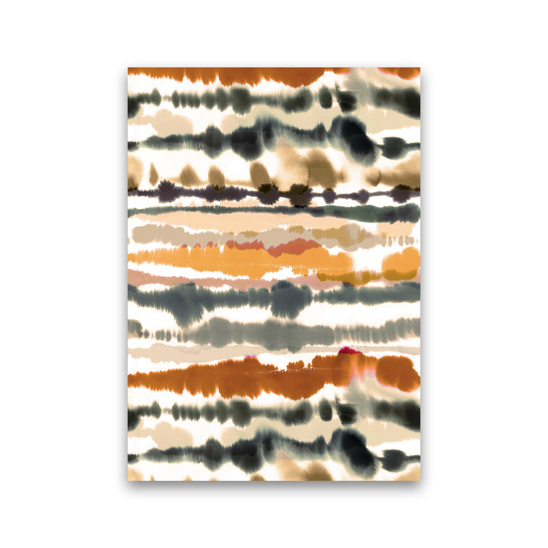 Soft Nautical Watercolor Lines Brown Abstract Art Print by Ninola Design Print Only