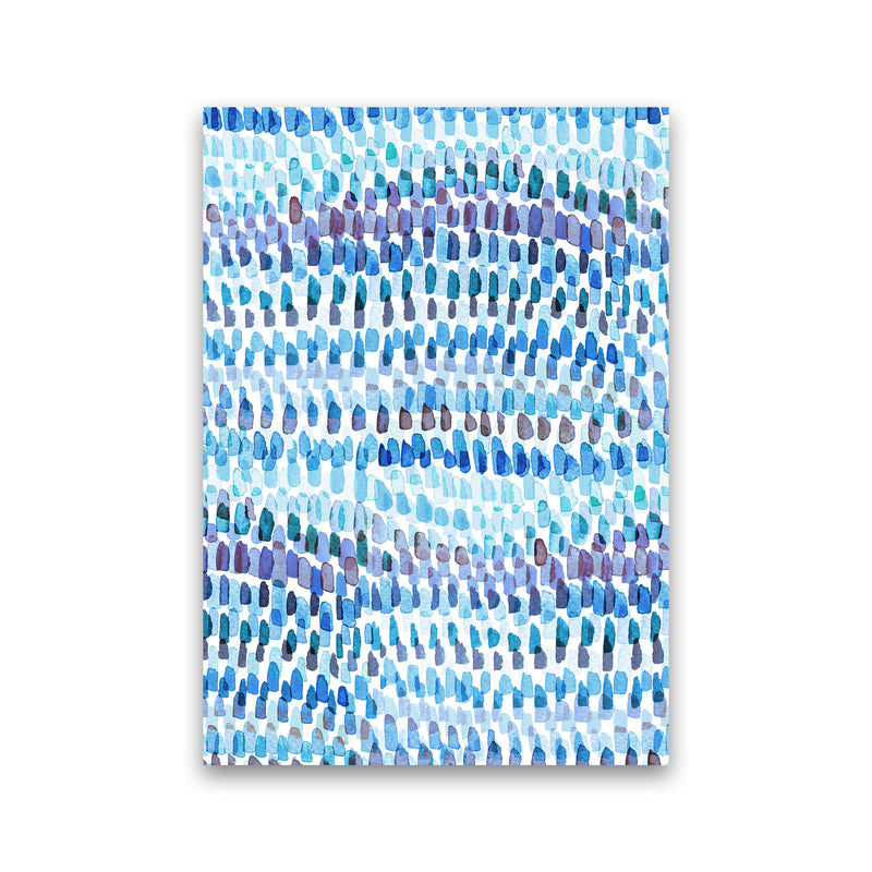 Artsy Strokes Stripes Colorful Blue Abstract Art Print by Ninola Design Print Only