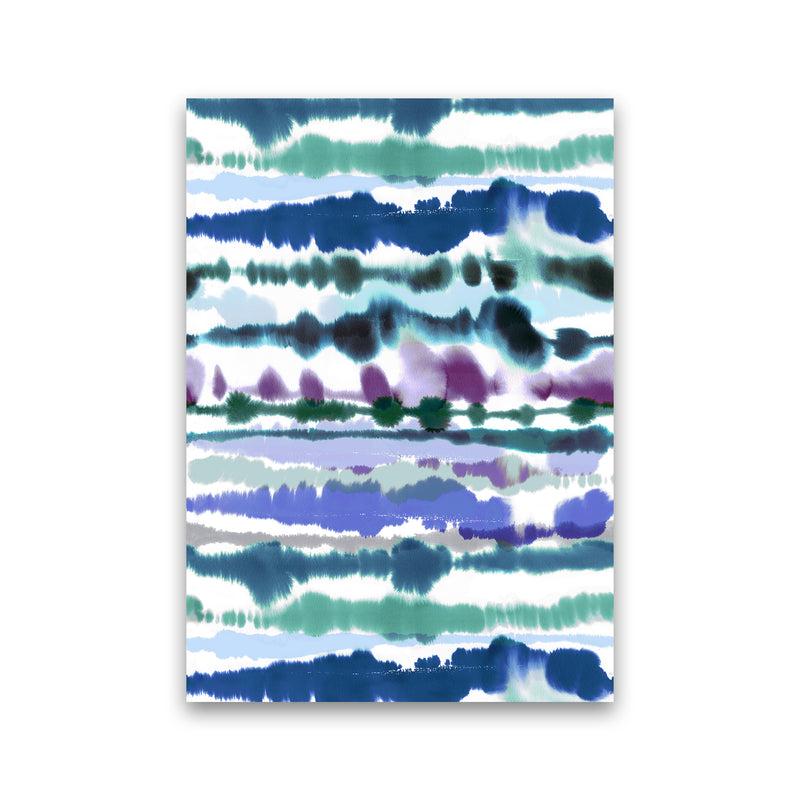 Soft Nautical Watercolor Lines blue Abstract Art Print by Ninola Design Print Only