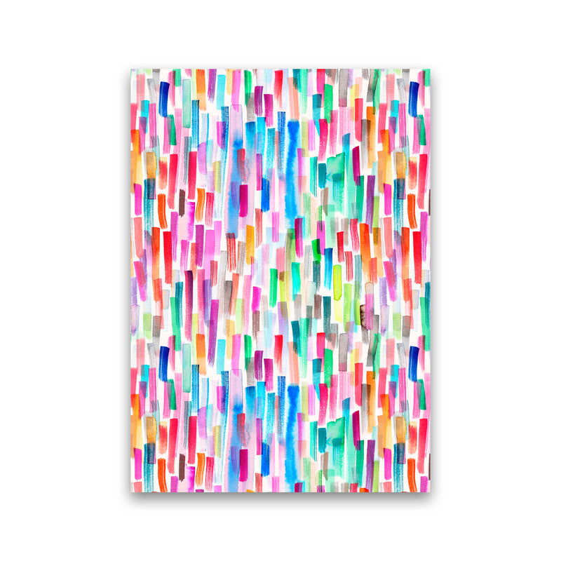 Colorful Brushstrokes Multicolored Abstract Art Print by Ninola Design Print Only