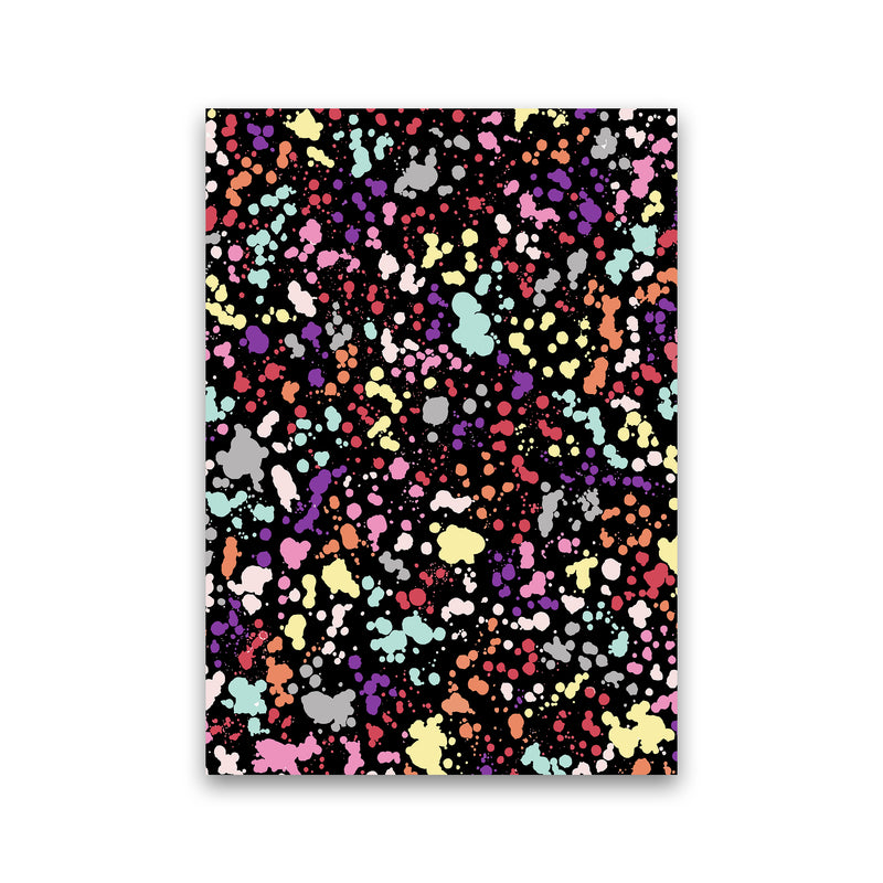 Splatter Dots Multicolored Black Abstract Art Print by Ninola Design Print Only